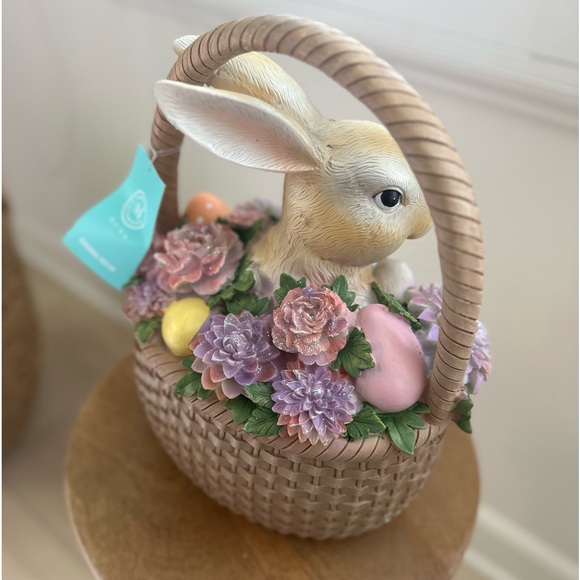 Martha Stewart Easter spring bunny basket ceramic table top decoration - Picture 6 of 12